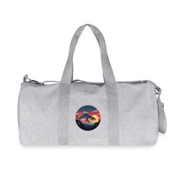 Pêcheur à la ligne Truite Coucher de soleil - Sac de sport en toile recyclée Stanley/Stella - gris chiné - Devant