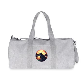 black cat in water at sunset - Recycled Canvas Sports Bag by Stanley/Stella - heather grey - Front