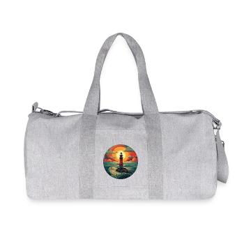 Phare au coucher du soleil - Baiser romantique - Sac de sport en toile recyclée Stanley/Stella - gris chiné - Devant