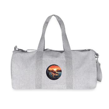 Forelle im Sonnenuntergang - Anglerparadies Design - Recycelte Canvas-Sporttasche von Stanley/Stella - Grau meliert - Vorne