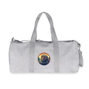 Astronaut Lion at sunset, creative - Recycled Canvas Sports Bag by Stanley/Stella - heather grey - Front