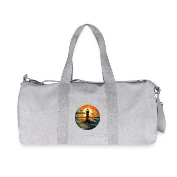 Lighthouse at sunset, Romantic - Recycled Canvas Sports Bag by Stanley/Stella - heather grey - Front