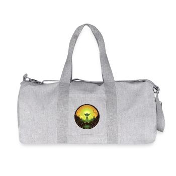 grünes Alien bei Sonnenuntergang - Recycelte Canvas-Sporttasche von Stanley/Stella - Grau meliert - Vorne