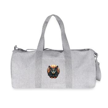 Katze - Recycelte Canvas-Sporttasche von Stanley/Stella - Grau meliert - Vorne