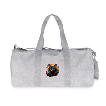 Katze - Recycelte Canvas-Sporttasche von Stanley/Stella - Grau meliert - Vorne