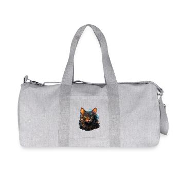 Chat - Sac de sport en toile recyclée Stanley/Stella - gris chiné - Devant