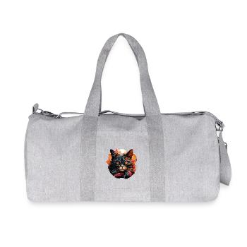 Chat - Sac de sport en toile recyclée Stanley/Stella - gris chiné - Devant