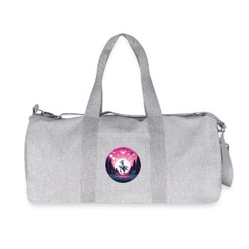 Alien UFO abduction of a unicorn - Recycled Canvas Sports Bag by Stanley/Stella - heather grey - Front