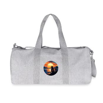 Cat navigue sur un voilier dans le - Sac de sport en toile recyclée Stanley/Stella - gris chiné - Devant
