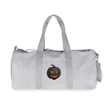 Wildes Halloween Kürbis Gesicht Glühende Fratze - Recycelte Canvas-Sporttasche von Stanley/Stella - Grau meliert - Vorne