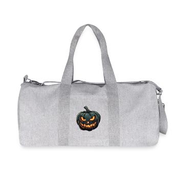 Drôle de citrouille d’Halloween aux yeux brillants - Sac de sport en toile recyclée Stanley/Stella - gris chiné - Devant