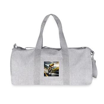 Mountainous Victory: The Yellow Jersey attacks - Recycled Canvas Sports Bag by Stanley/Stella - heather grey - Front