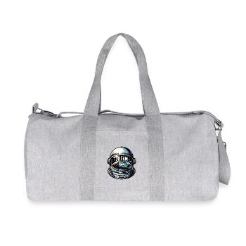 Dream Big - Astronaut Illustration - Recycled Canvas Sports Bag by Stanley/Stella - heather grey - Front