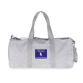 Quand le chat n'est pas là les souris dansent - Sac de sport en toile recyclée Stanley/Stella - gris chiné - Devant