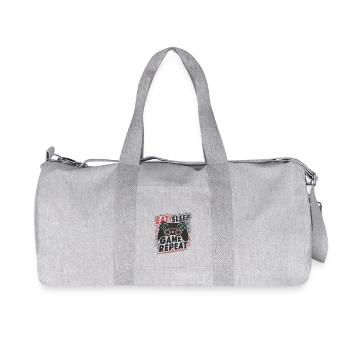 Manger, dormir, jouer, répéter - Sac de sport en toile recyclée Stanley/Stella - gris chiné - Devant