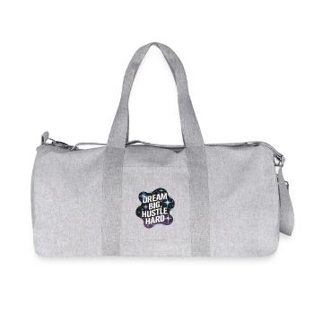 Dream Big, Hustle Hard – Night Sky - Recycled Canvas Sports Bag by Stanley/Stella - heather grey - Front