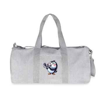 mignon pingouin trompette instrument à vent dessin animé - Sac de sport en toile recyclée Stanley/Stella - gris chiné - Devant