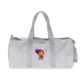 Tassmine enspannt mit einer Tasse Tee oder Kaffee - Recycelte Canvas-Sporttasche von Stanley/Stella - Grau meliert - Vorne