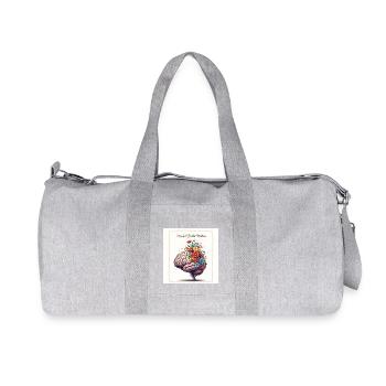 Brain Bloom: Mental Wellness Art - Sac de sport en toile recyclée Stanley/Stella - gris chiné - Devant