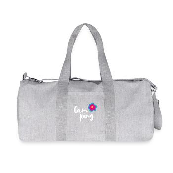 Camping Flower Camper Holiday Hobby Fan Love Love - Recycled Canvas Sports Bag by Stanley/Stella - heather grey - Front