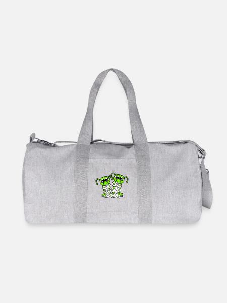 2 Raupe Mittelfinger Beleidigung Sonnenbrille Team - Recycelte Canvas-Sporttasche von Stanley/Stella - Grau meliert