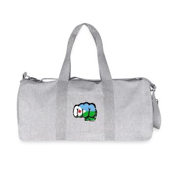 Djibouti Flag Fist - Recycled Canvas Sports Bag by Stanley/Stella - heather grey - Front
