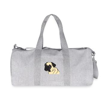 Mops Hunde T-shirt Geschenk Weihnachten - Recycelte Canvas-Sporttasche von Stanley/Stella - Grau meliert - Vorne