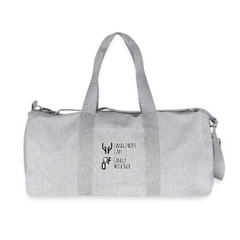 Handle With Care / Candle with Hair - Flachwitz! - Recycled Canvas Sports Bag by Stanley/Stella - heather grey - Front