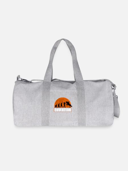 Evolution Of Horse Racing Jockey Equestrian - Recycled Canvas Sports Bag by Stanley/Stella - heather grey
