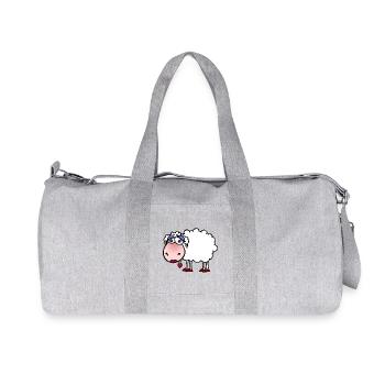 Cuddly sheep with heart pendant - Recycled Canvas Sports Bag by Stanley/Stella - heather grey - Front