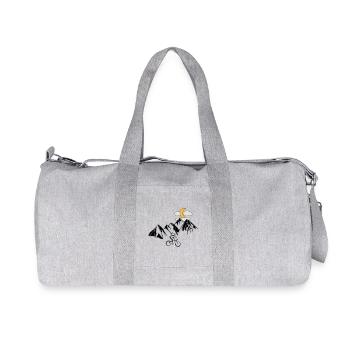 Mountain bikers with mountains - Recycled Canvas Sports Bag by Stanley/Stella - heather grey - Front