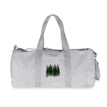 Fir Autumn October Winter Nature Wilderness Environment - Recycled Canvas Sports Bag by Stanley/Stella - heather grey - Front