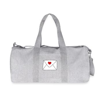 Herz Brief Liebesbrief Geschenk Valentinstag Paare - Recycelte Canvas-Sporttasche von Stanley/Stella - Grau meliert - Vorne
