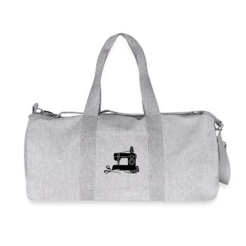 Logo de machine à coudre atelier de couture avec fil et ciseaux - Sac de sport en toile recyclée Stanley/Stella - gris chiné - Devant