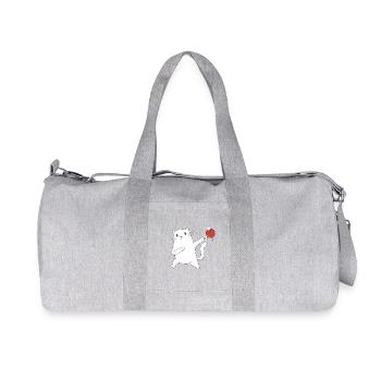 Table Tennis Katze Pingpong Outfit Cat Tischtennis - Recycelte Canvas-Sporttasche von Stanley/Stella - Grau meliert - Vorne