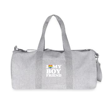 J’aime mon petit ami - LGBTQ - Sac de sport en toile recyclée Stanley/Stella - gris chiné - Devant