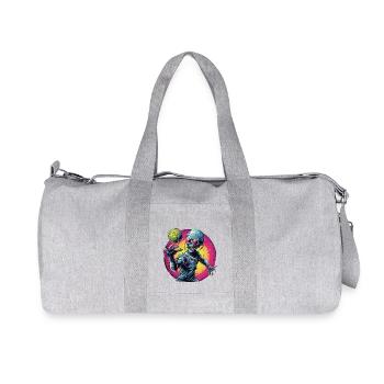 Alien for Halloween: Basketball & Tennis Ball Adventure - Recycled Canvas Sports Bag by Stanley/Stella - heather grey - Front
