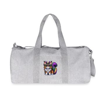 Mardi Gras Maine Coon, Maskierte Katze - Recycelte Canvas-Sporttasche von Stanley/Stella - Grau meliert - Vorne
