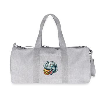 Elephant Burger Hamburger Fast Food - Recycled Canvas Sports Bag by Stanley/Stella - heather grey - Front