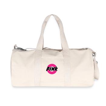 PINK logo in a circle - Recycled Canvas Sports Bag by Stanley/Stella - natural - Front