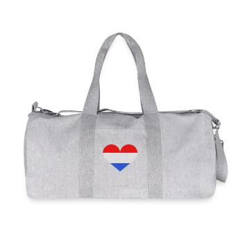 Luxembourg flag in the shape of a heart - Recycled Canvas Sports Bag by Stanley/Stella - heather grey - Front