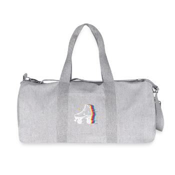 Regenbogen-Rollschuh-Popkunst - Recycelte Canvas-Sporttasche von Stanley/Stella - Grau meliert - Vorne