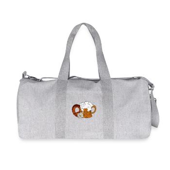 Bierglas, Volksfeste, Brezel mit Bierhumpen - Recycelte Canvas-Sporttasche von Stanley/Stella - Grau meliert - Vorne