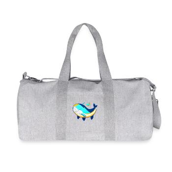 Friendly whale with baby whale - Recycled Canvas Sports Bag by Stanley/Stella - heather grey - Front