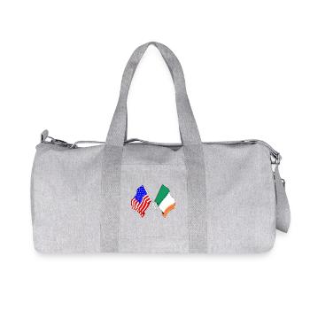 USA Flag and Ireland Flag - Recycled Canvas Sports Bag by Stanley/Stella - heather grey - Front