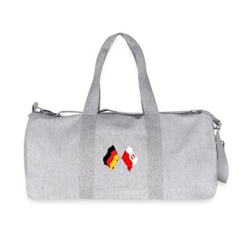 Flag of Germany and flag Poland - Recycled Canvas Sports Bag by Stanley/Stella - heather grey - Front