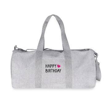 HAPPY BIRTHDAY. JOYEUX ANNIVERSAIRE. ANNIVERSAIRE. - Sac de sport en toile recyclée Stanley/Stella - gris chiné - Devant