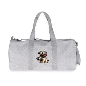 Carlin à l’entraînement avec haltères : plaisir de remise en forme - Sac de sport en toile recyclée Stanley/Stella - gris chiné - Devant