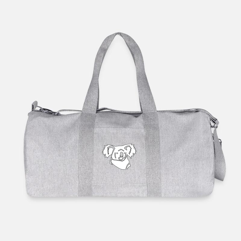 Dessin au trait de koala - Sac de sport en toile recyclée Stanley/Stella - gris chiné