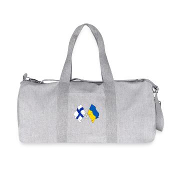 Drapeau de la Finlande et drapeau de l’Ukraine - Sac de sport en toile recyclée Stanley/Stella - gris chiné - Devant